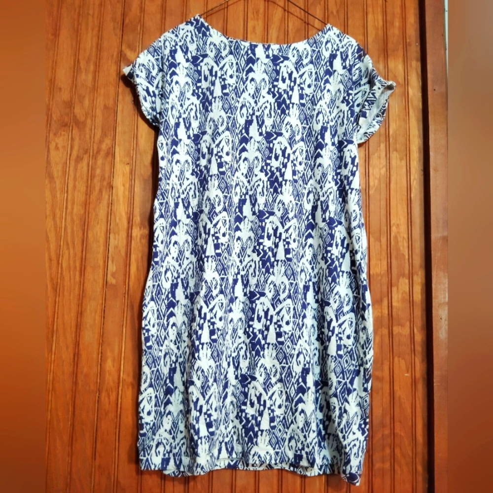 Next Blue and White Patterned Mini Dress